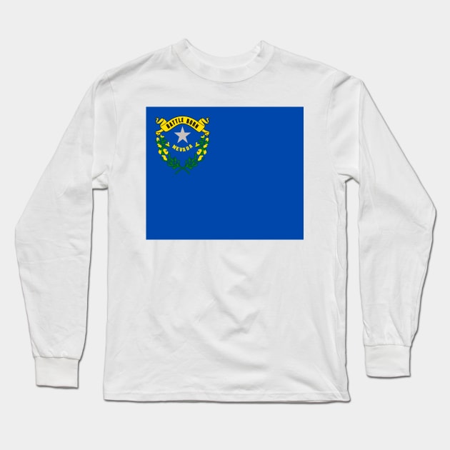 Nevada flag. USA Long Sleeve T-Shirt by flag for all